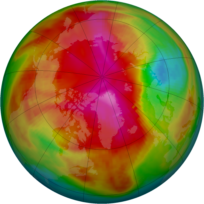 Arctic ozone map for 22 February 1979